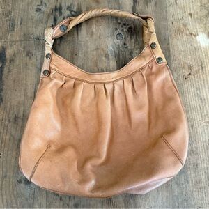 Lucky Brand Cognac Leather Slouchy Hobo Shoulder Bag